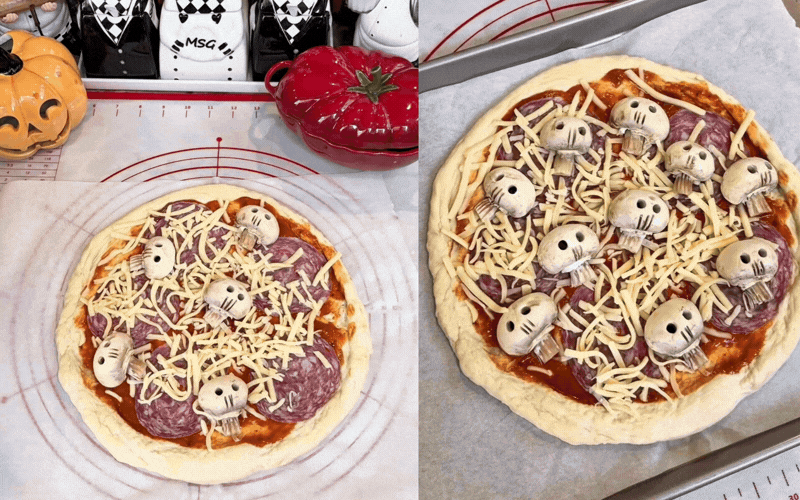 Ngọc Loan tạo h&igrave;nh pizza Halloween độc đ&aacute;o khiến cư d&acirc;n mạng th&iacute;ch th&uacute; - Ảnh 7.