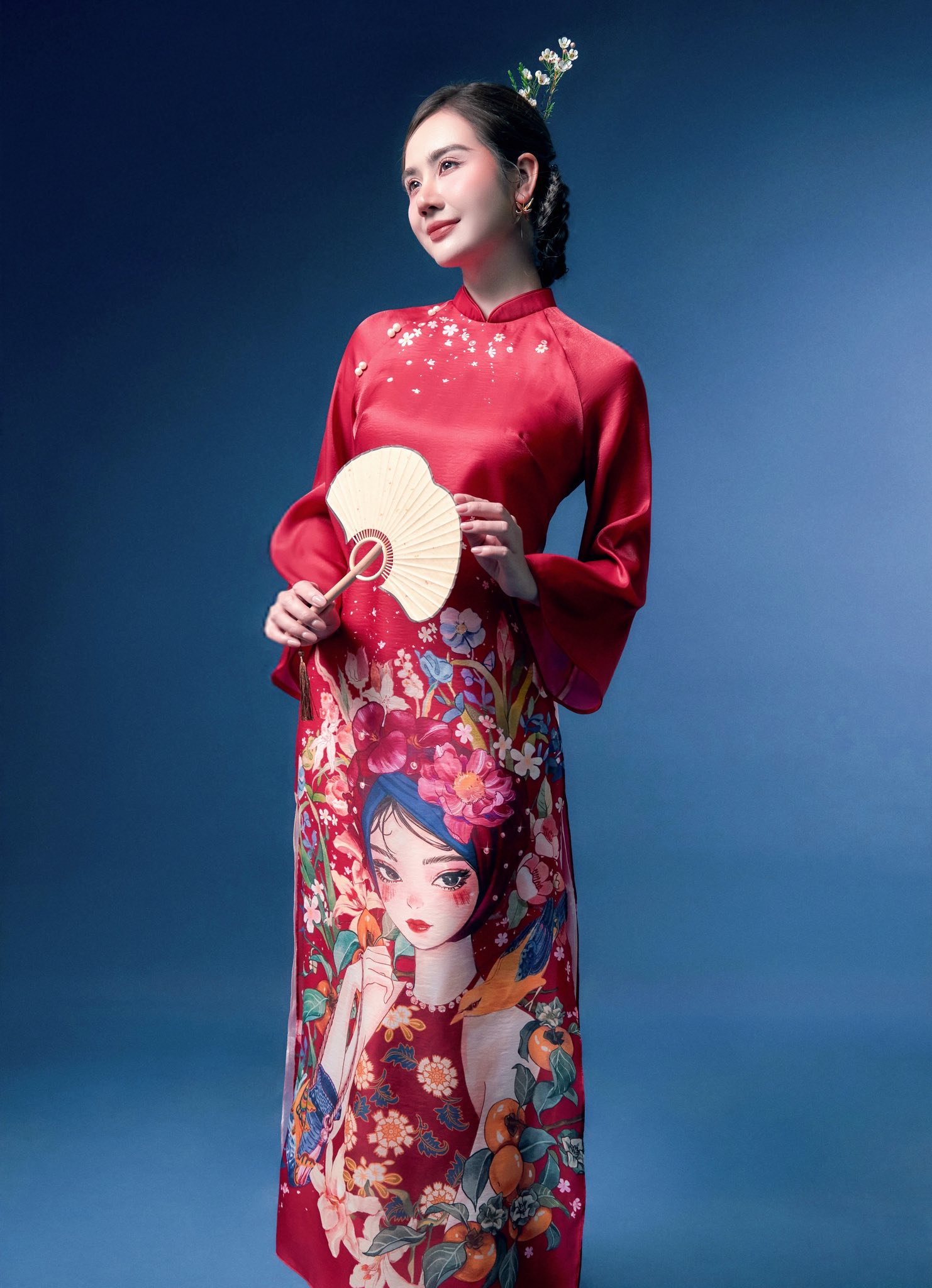 Diện &aacute;o d&agrave;i hồng pastel như Huyền Lizzie cho Tết 2026 đầy phong c&aacute;ch - Ảnh 9.