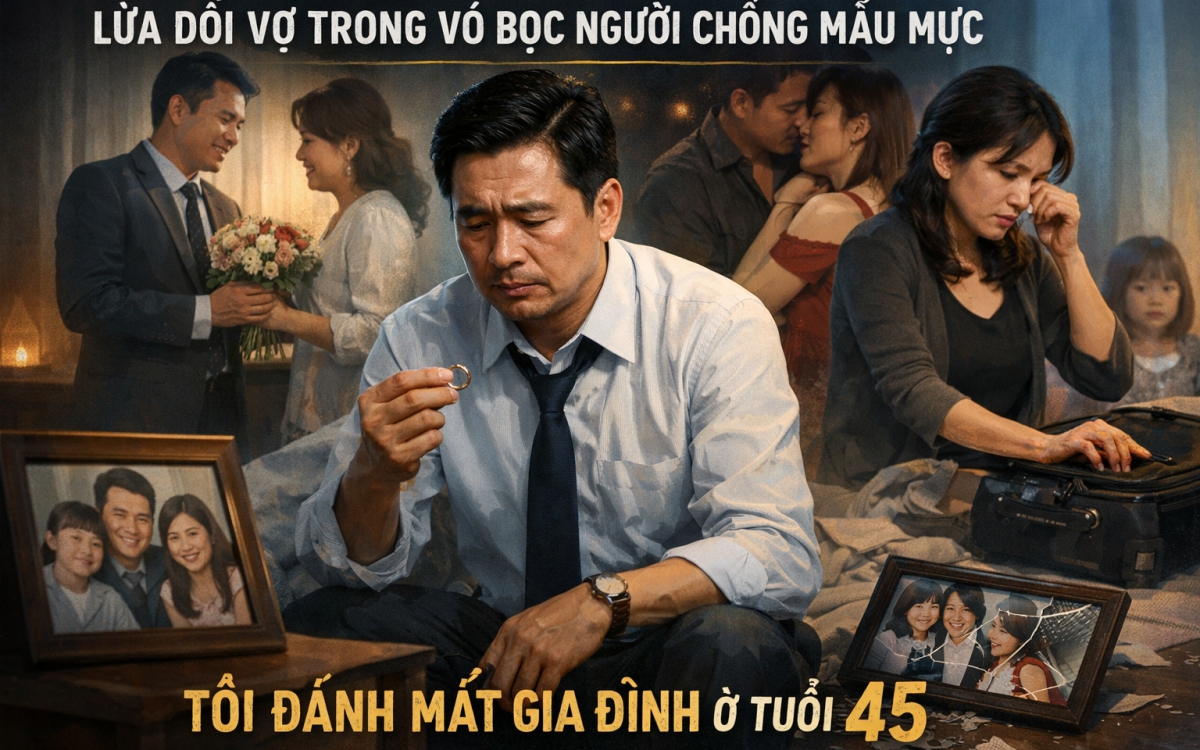 Lừa dối vợ trong vỏ bọc người chồng mẫu mực, t&ocirc;i đ&aacute;nh mất gia đ&igrave;nh ở tuổi 45