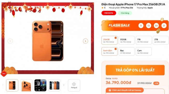 Gi&aacute; iPhone 17 v&agrave; iPhone 17 Pro Max giảm sốc , cơ hội sắm điện thọai xịn Tết 2026 - Ảnh 8.
