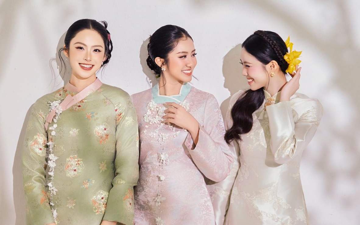 Hà Trúc Linh và 2 Á hậu diện áo dài Tết, thu hút sự chú ý