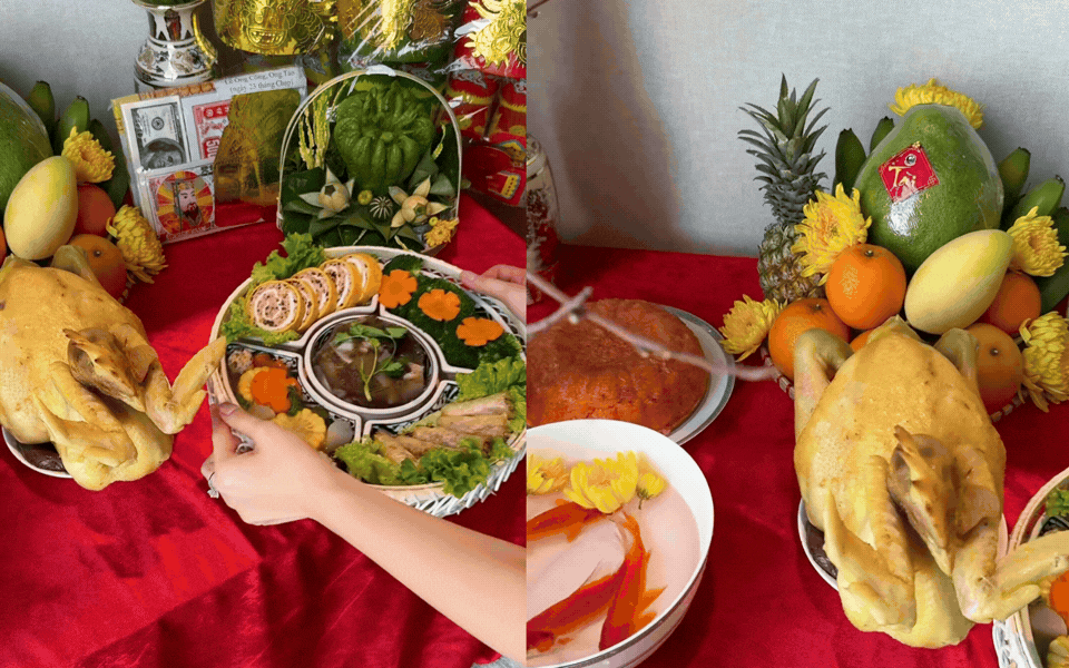 M&acirc;m c&uacute;ng &ocirc;ng C&ocirc;ng &ocirc;ng T&aacute;o của 'n&agrave;ng d&acirc;u h&agrave;o m&ocirc;n' Đỗ H&agrave; c&oacute; m&oacute;n ăn cực đặc biệt: Kh&ocirc;ng chỉ đẹp m&agrave; c&ograve;n chan chứa may mắn, y&ecirc;u thương - Ảnh 8.