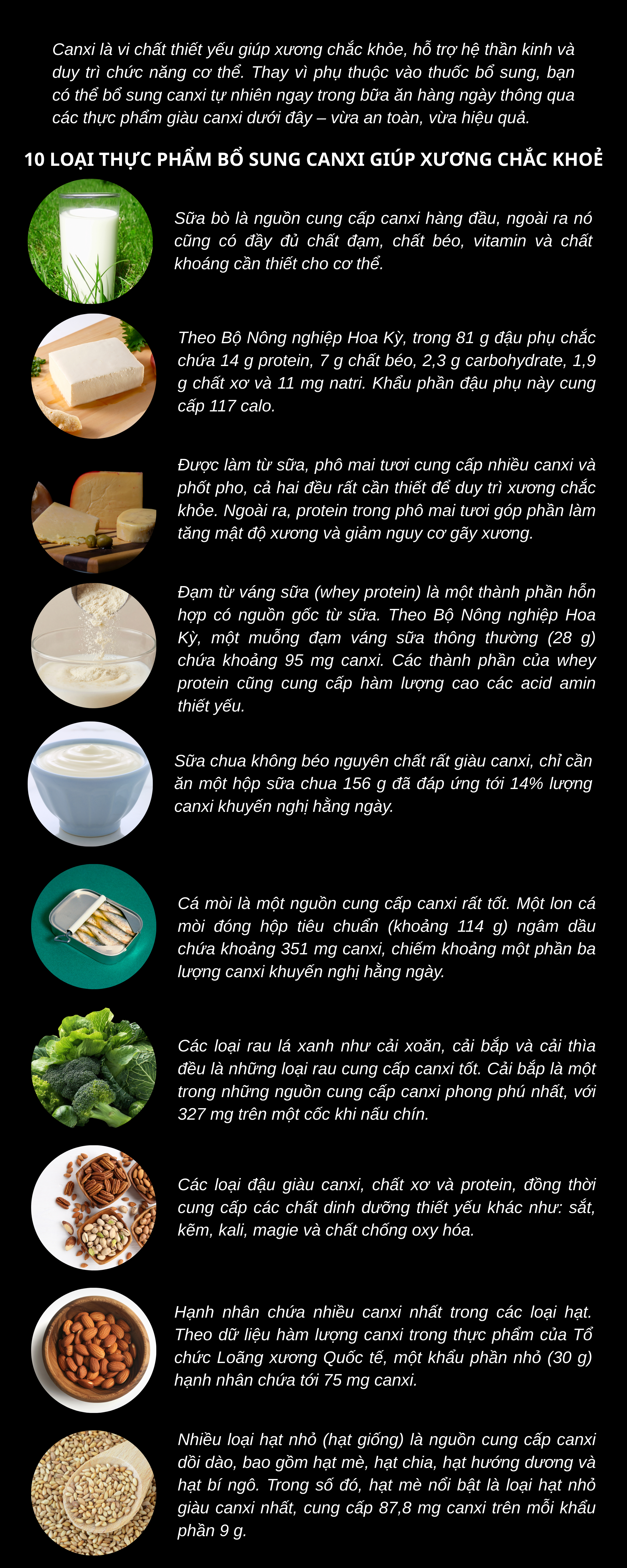 10 thực phẩm gi&agrave;u canxi quen thuộc, ăn h&agrave;ng ng&agrave;y cũng đủ, kh&ocirc;ng cần uống thuốc bổ sung - Ảnh 1.