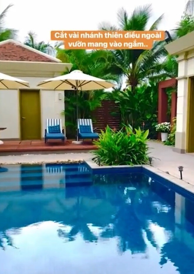 "Nữ đại gia kim cương" miền Bắc khoe hoa tươi ngoài vườn nhưng để lộ không gian bể bơi tại gia đáng mơ ước - Ảnh 4. "Nữ đại gia kim cương" miền Bắc khoe hoa tươi ngoài vườn nhưng để lộ không gian bể bơi tại gia đáng mơ ước - Ảnh 4.
