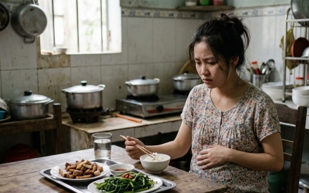 Chồng đi làm xa, tôi lủi thủi bên mâm cơm tiết kiệm của mẹ chồng khi ốm nghén