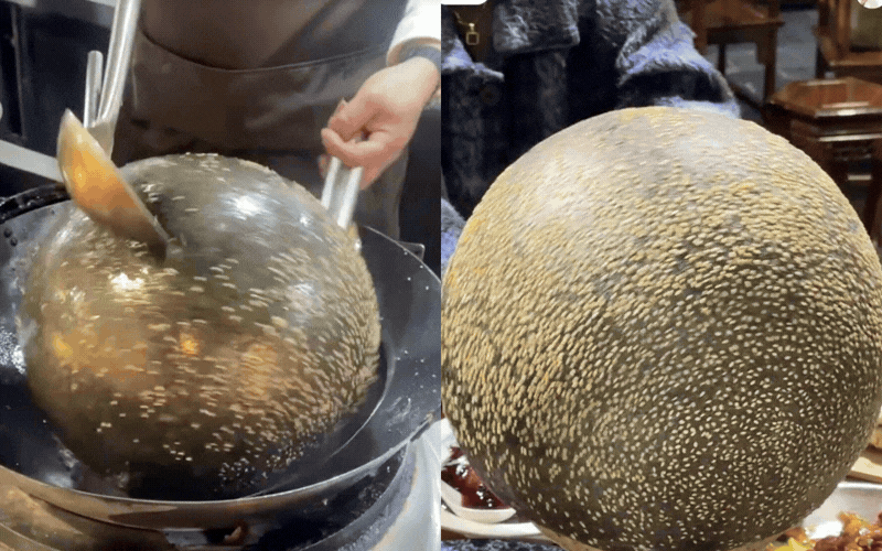 H&oacute;a ra ở Thượng Hải cũng c&oacute; m&oacute;n x&ocirc;i chi&ecirc;n phồng giống ở nước ta: B&aacute;nh m&egrave; chi&ecirc;n khổng lồ với vừng đen, xanh l&aacute;, đỏ si&ecirc;u h&uacute;t mắt! - Ảnh 2.