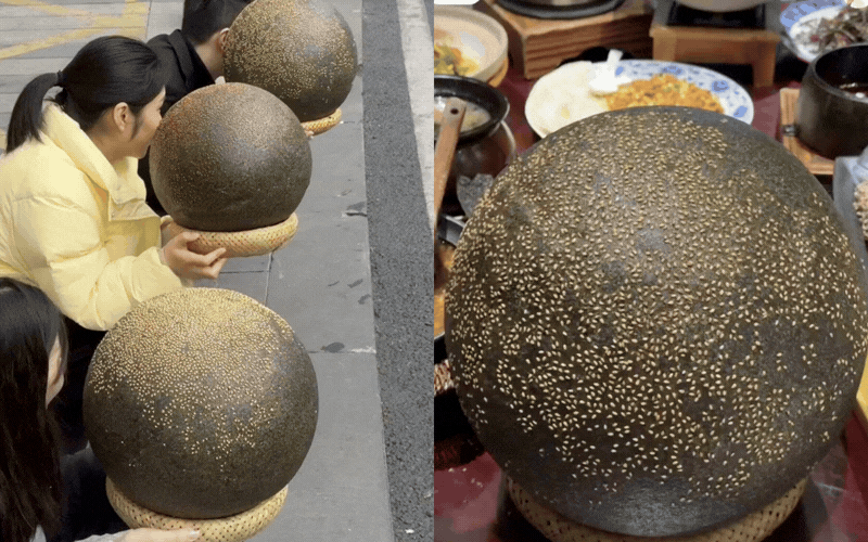 H&oacute;a ra ở Thượng Hải cũng c&oacute; m&oacute;n x&ocirc;i chi&ecirc;n phồng giống ở nước ta: B&aacute;nh m&egrave; chi&ecirc;n khổng lồ với vừng đen, xanh l&aacute;, đỏ si&ecirc;u h&uacute;t mắt! - Ảnh 3.