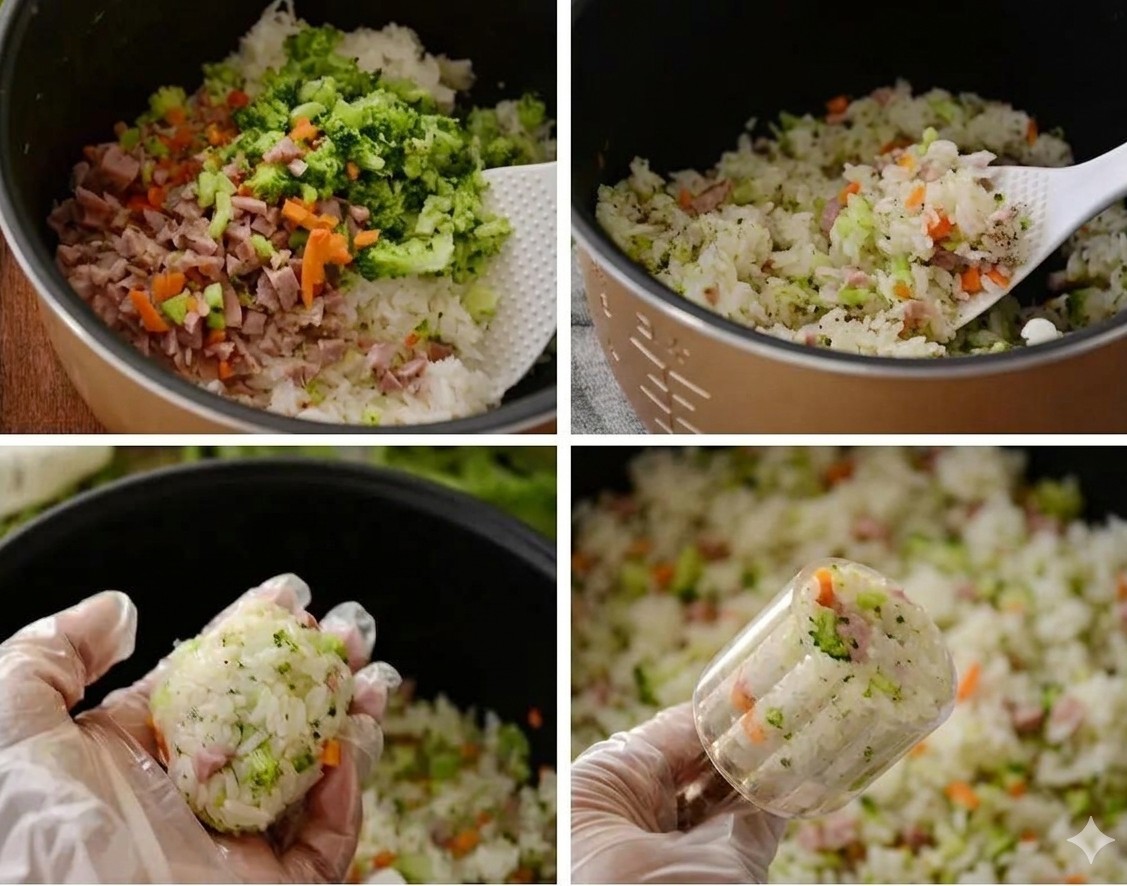 5 c&ocirc;ng thức l&agrave;m cơm nắm si&ecirc;u nhanh d&ugrave;ng ăn s&aacute;ng - trưa - tối đều ngon lại đẹp mắt, nh&igrave;n thấy đ&atilde; th&iacute;ch m&ecirc; - Ảnh 7.