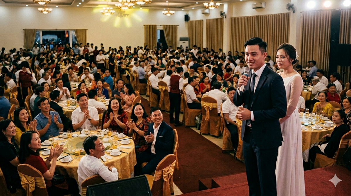 Đám cưới 500 khách, hơn 400 người cô dâu không quen biết