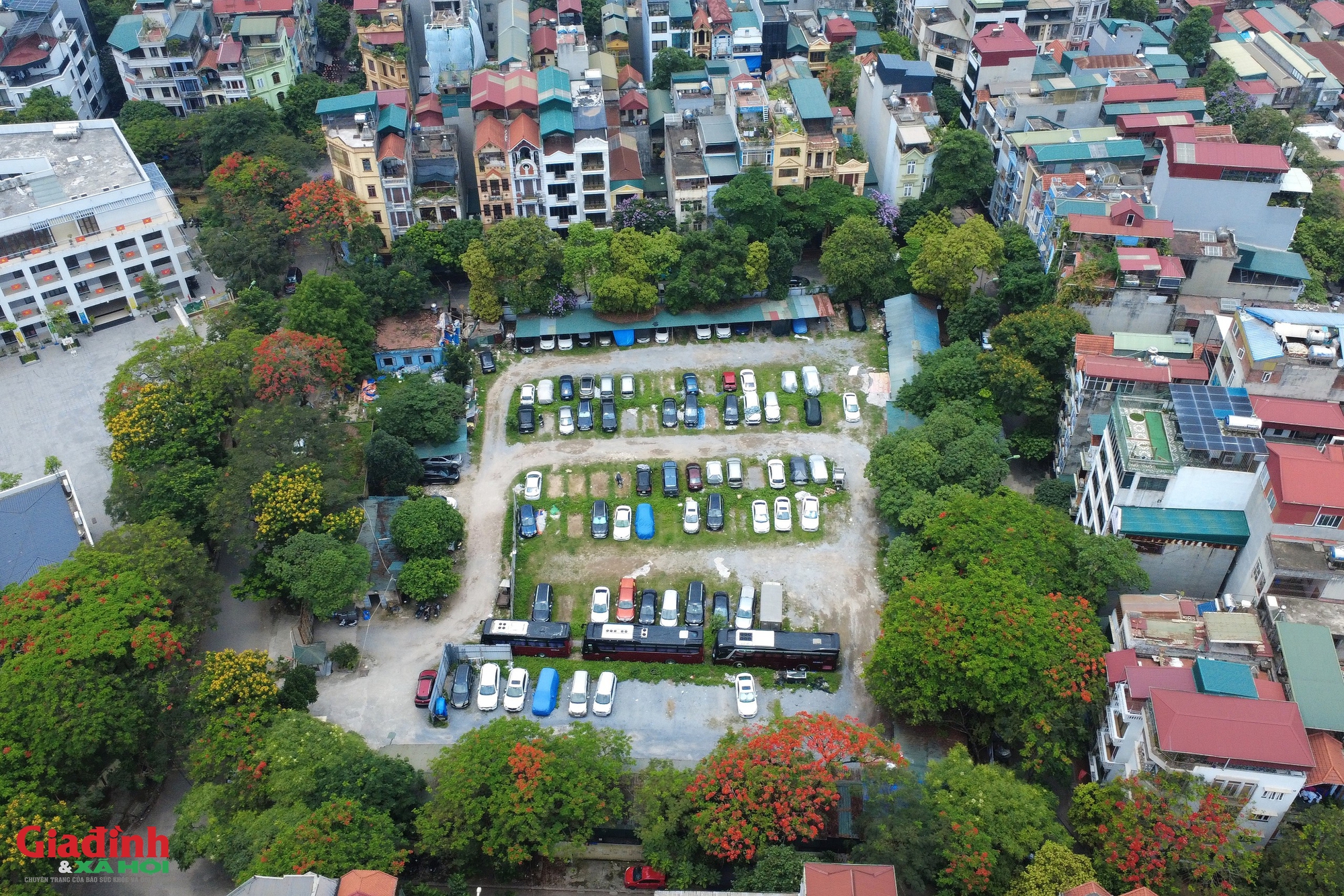 H&agrave; Nội: Đất dự &aacute;n Đền Lừ biến th&agrave;nh b&atilde;i xe sau 17 năm bỏ hoang - Ảnh 1.