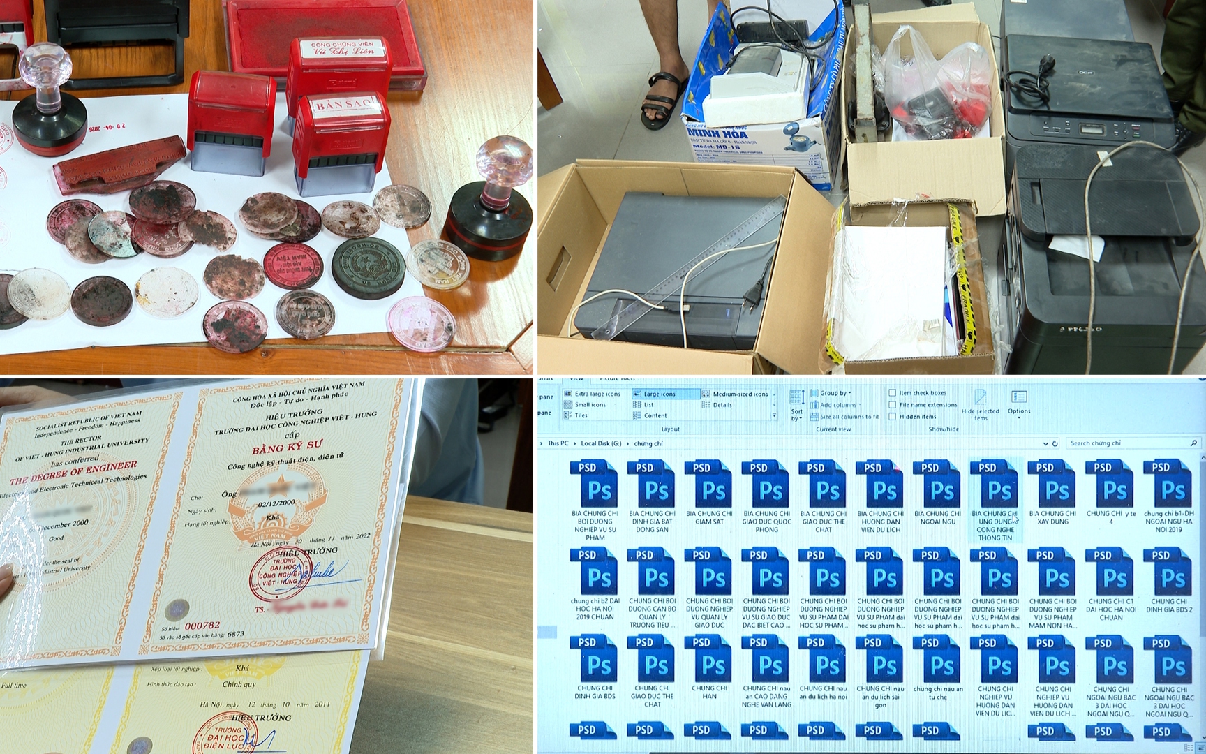 Triệt ph&aacute; đường d&acirc;y l&agrave;m giả giấy tờ xuy&ecirc;n quốc gia, thu gần 10.000 t&agrave;i liệu giả - Ảnh 3.