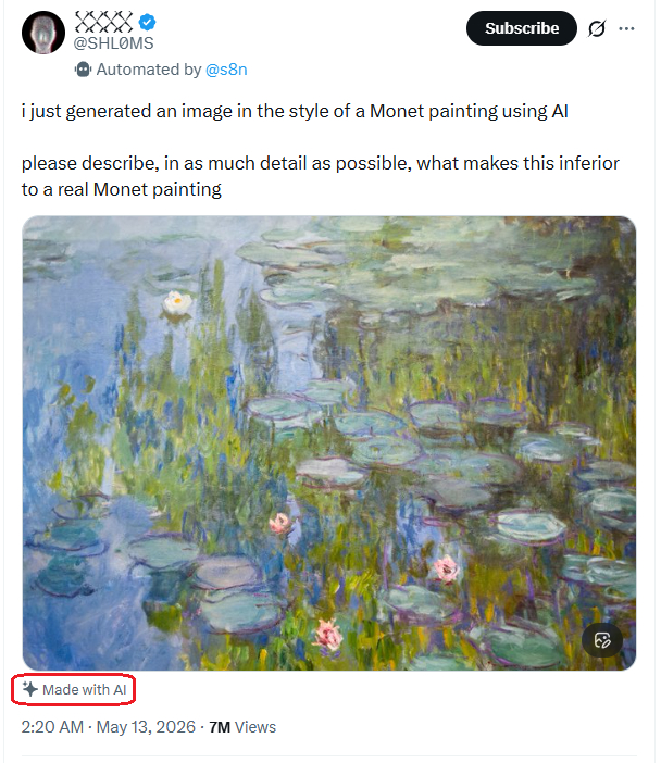 Cộng đồng mạng &ugrave;a v&agrave;o ch&ecirc; tranh AI v&ocirc; hồn, k&eacute;m cỏi: h&oacute;a ra đ&acirc;y l&agrave; tranh Monet thật đang treo trong bảo t&agrave;ng Đức - Ảnh 1.