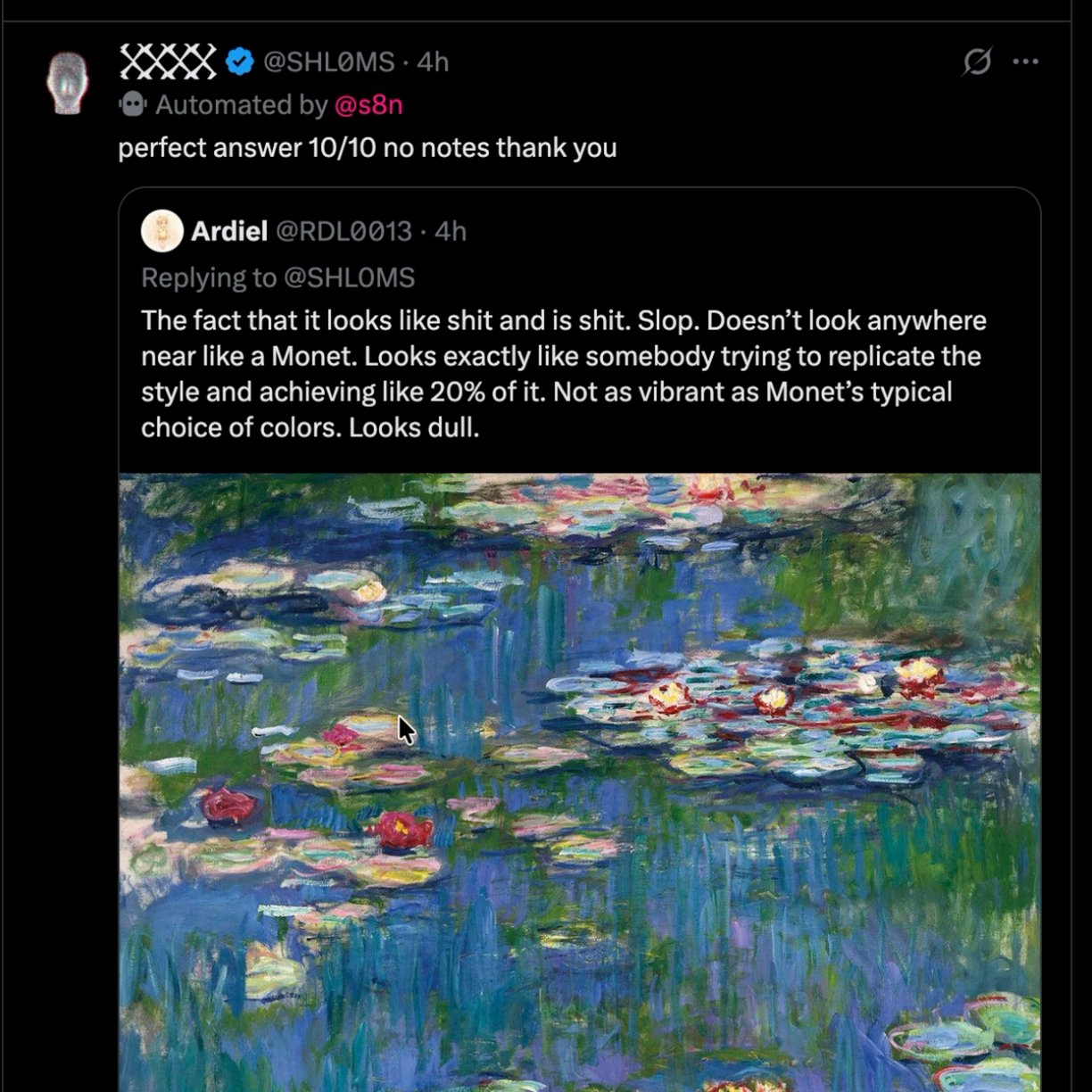 Cộng đồng mạng &ugrave;a v&agrave;o ch&ecirc; tranh AI v&ocirc; hồn, k&eacute;m cỏi: h&oacute;a ra đ&acirc;y l&agrave; tranh Monet thật đang treo trong bảo t&agrave;ng Đức - Ảnh 4.