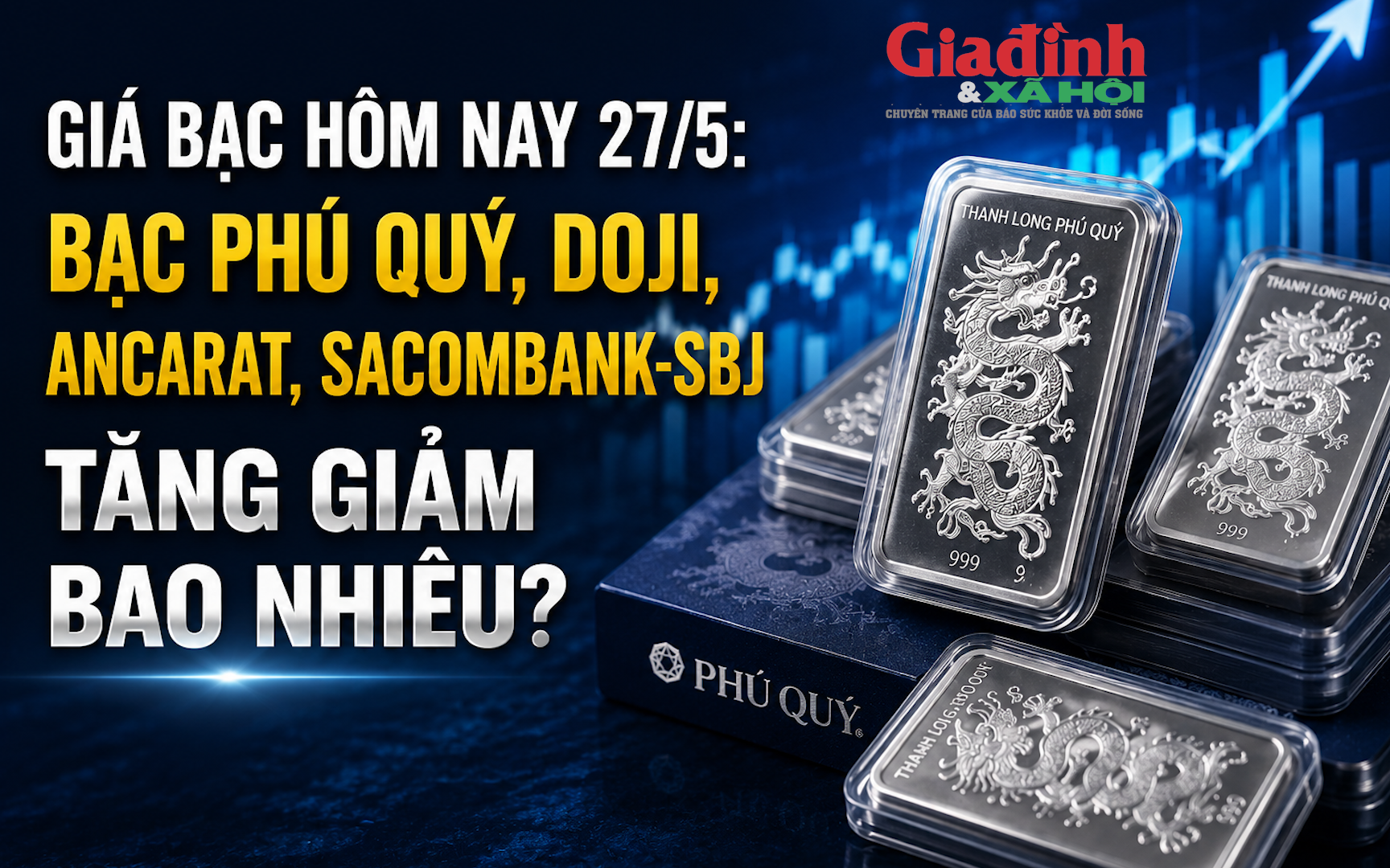 Gi&aacute; bạc h&ocirc;m nay 27/5: Bạc Ph&uacute; Qu&yacute;, Doji, Ancarat, Sacombank-SBJ tăng giảm bao nhi&ecirc;u?