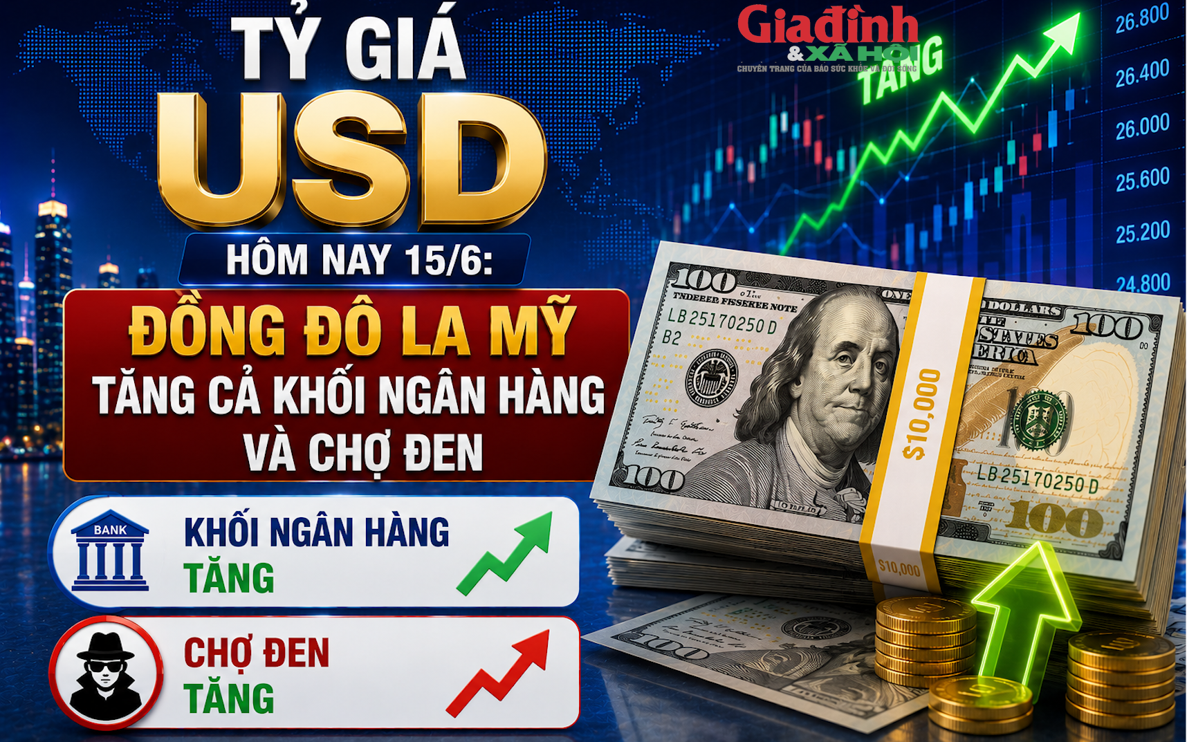 Tỷ giá USD hôm nay 16/6: Đồng Đô la Mỹ chợ đen bán ra ở vùng 26.410 đồng/USD - Ảnh 4.