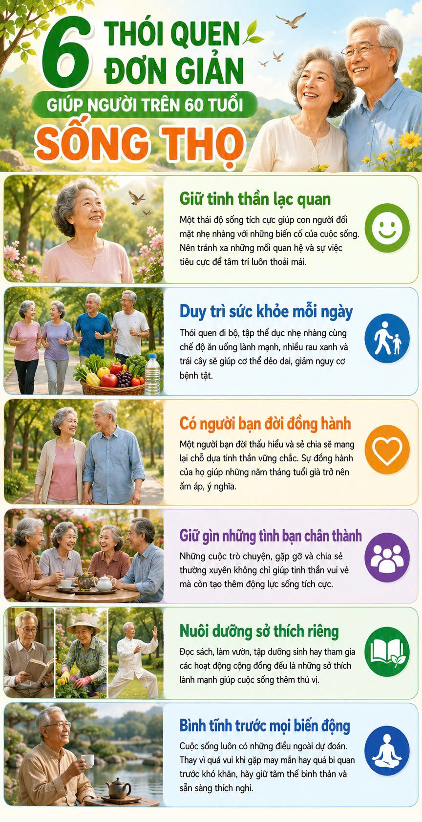 6 th&oacute;i quen đơn giản gi&uacute;p người tr&ecirc;n 60 tuổi sống thọ - Ảnh 1.