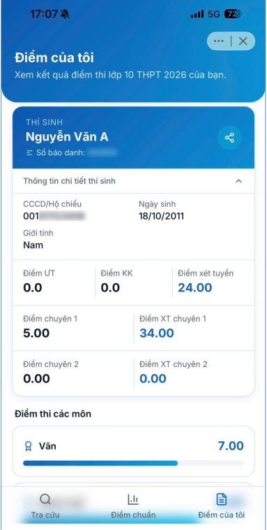 4 c&aacute;ch tra cứu điểm thi, điểm chuẩn v&agrave;o lớp 10 tại H&agrave; Nội 2026 đơn giản, ch&iacute;nh x&aacute;c - Ảnh 5.