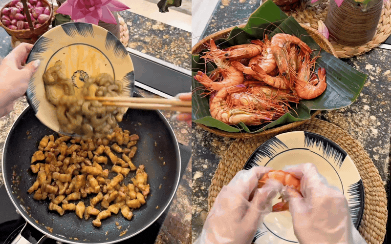 Ai cũng trầm trồ trước mâm bánh ram ít của "phú bà" Ngọc Loan: Khéo tay đến mức này thì chịu! - Ảnh 3.
