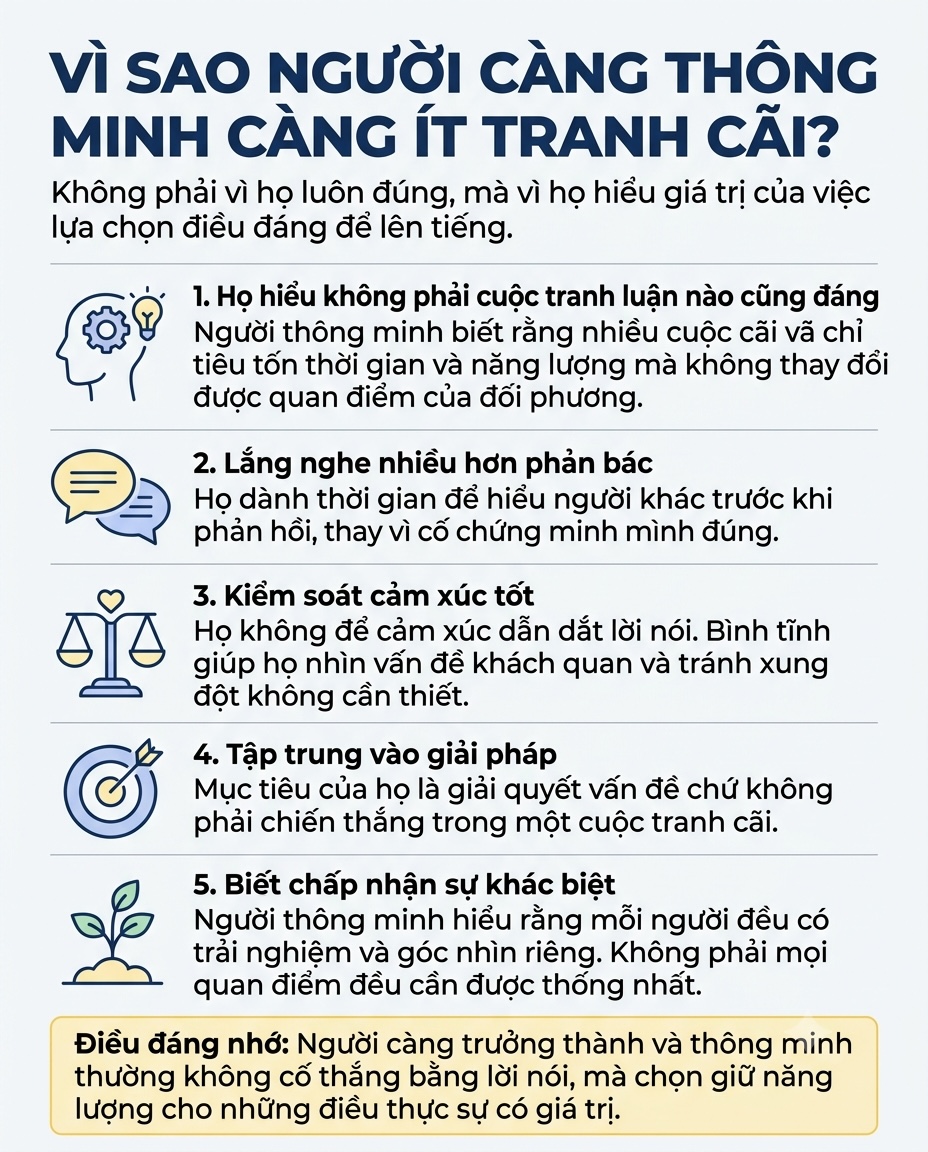 V&igrave; sao người th&ocirc;ng minh &iacute;t tranh c&atilde;i? 5 l&yacute; do t&acirc;m l&yacute; học l&yacute; giải h&agrave;nh vi của người c&oacute; EQ cao - Ảnh 2.
