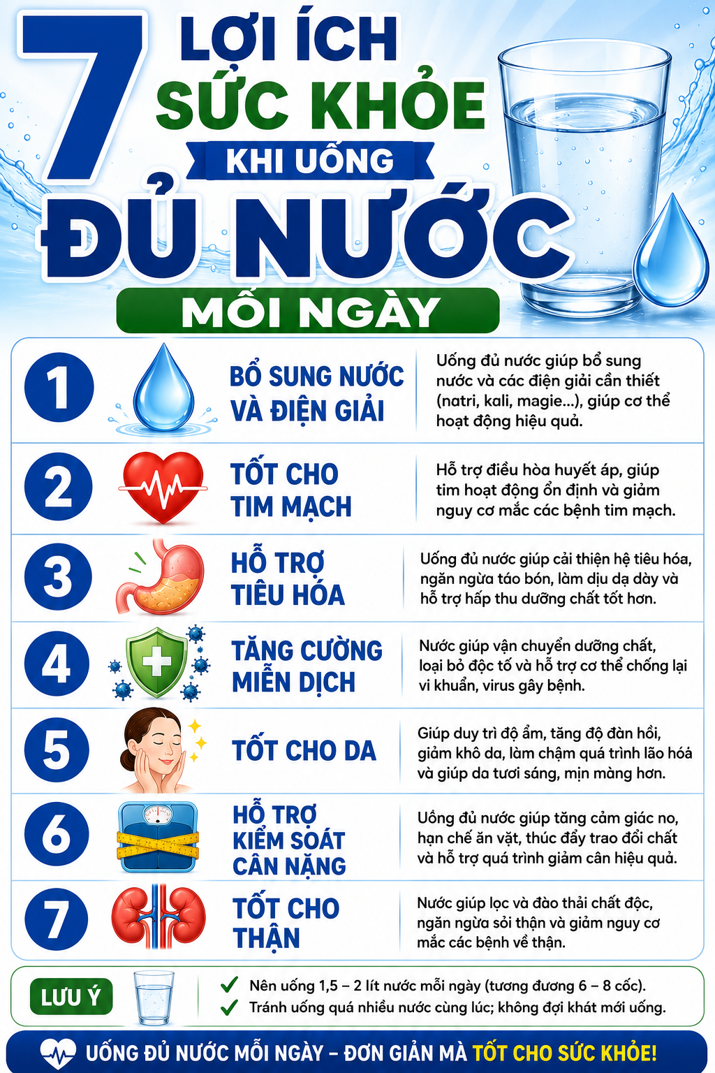 7 lợi &iacute;ch của việc uống đủ nước mỗi ng&agrave;y: Điều số 5 khiến nhiều người bất ngờ - Ảnh 1.