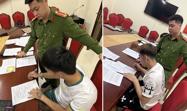 Tạm giữ 2 đối tượng lao xe v&agrave;o CSGT- Ảnh 1.