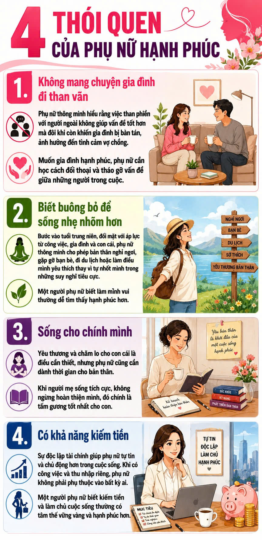 Sau tuổi 40, phụ nữ kh&ocirc;n ngoan l&agrave;m 4 điều để cuộc đời vi&ecirc;n m&atilde;n - Ảnh 1.