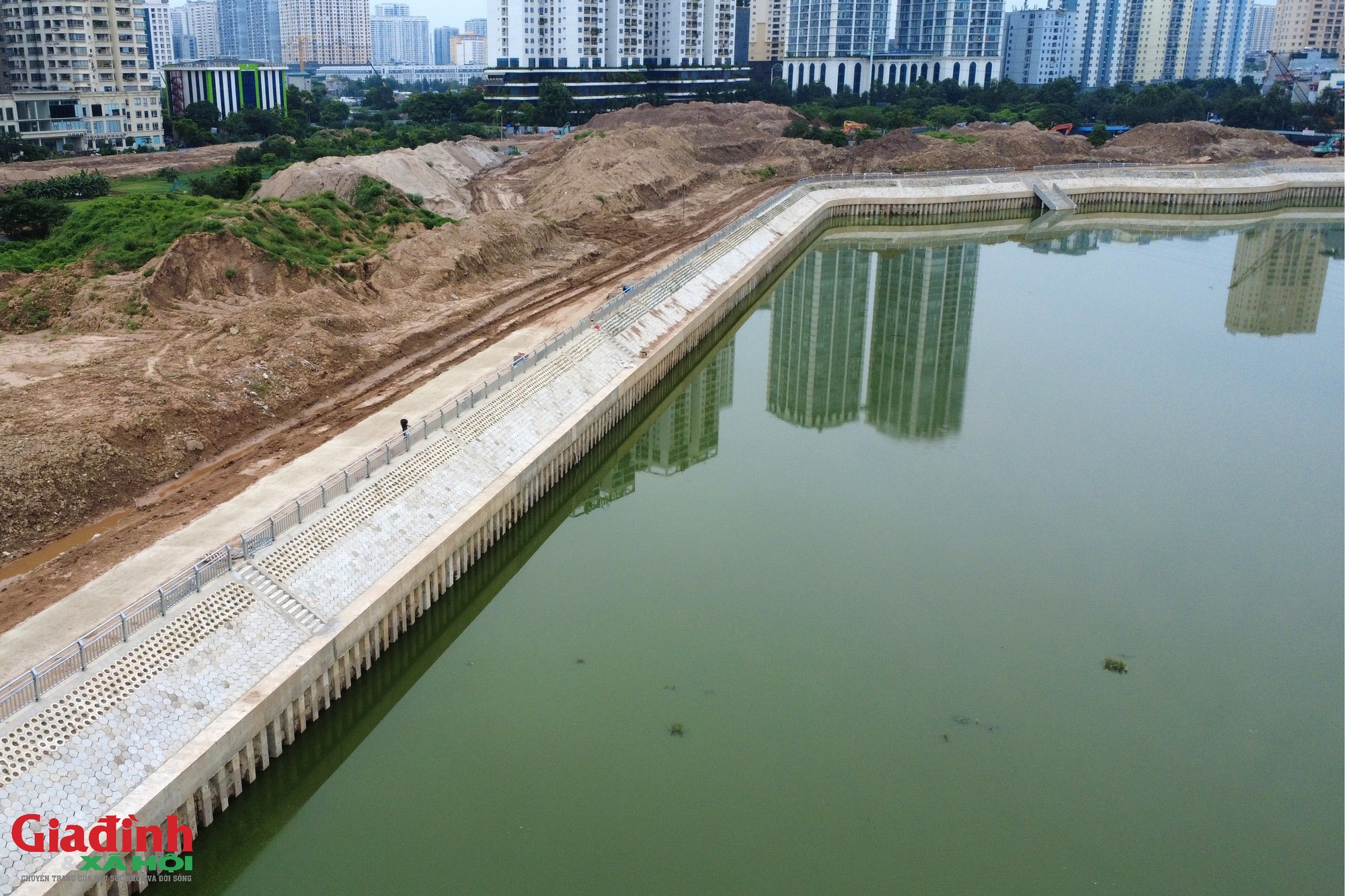 Hồ điều h&ograve;a Đồng B&ocirc;ng 2 sắp vận h&agrave;nh gi&uacute;p giảm ngập &uacute;ng ph&iacute;a T&acirc;y H&agrave; Nội - Ảnh 2.