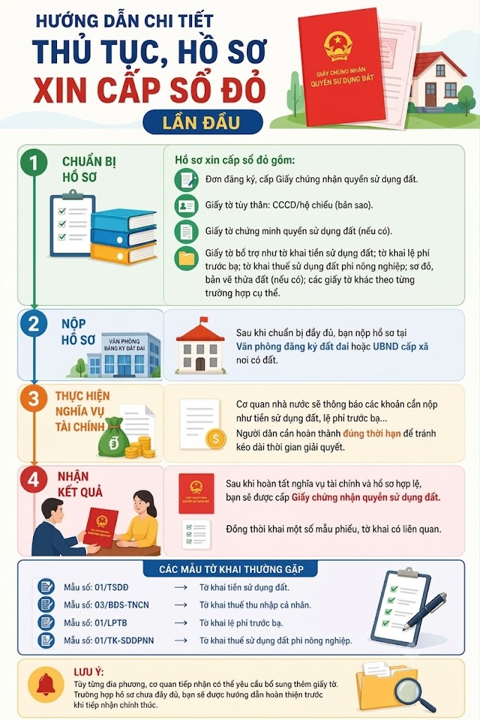 C&aacute;c bước đơn giản để được cấp sổ đỏ lần đầu năm 2026 - Ảnh 1.