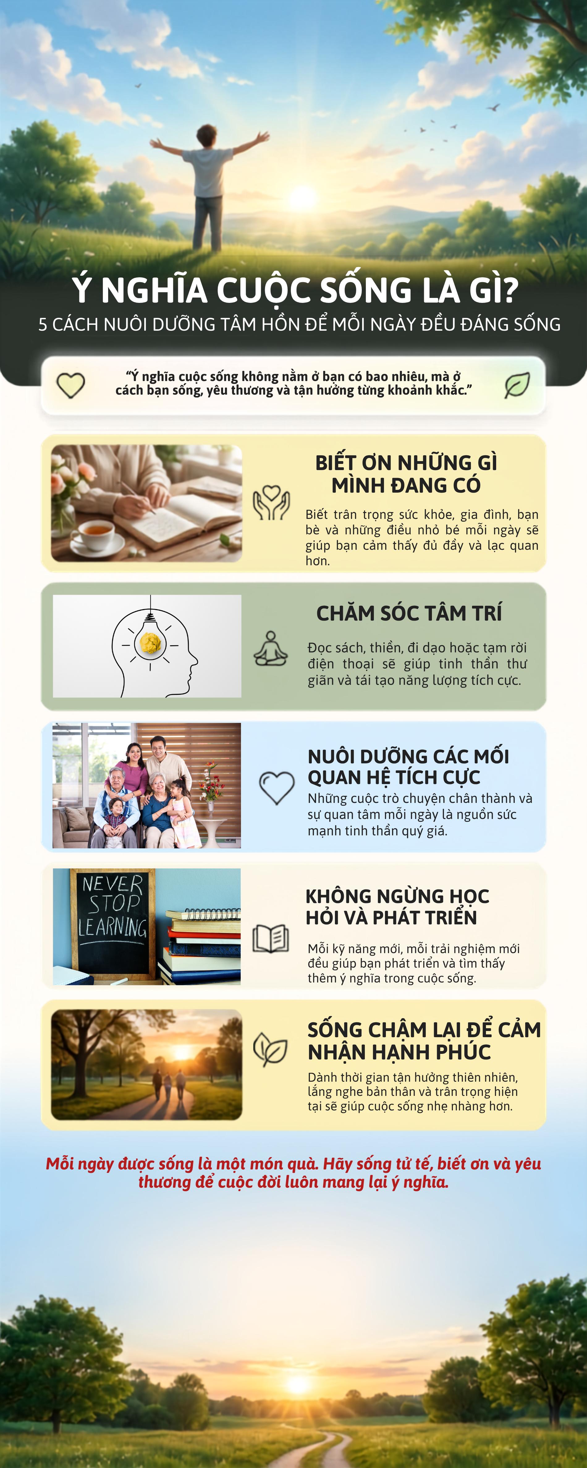&Yacute; nghĩa cuộc đời kh&ocirc;ng nằm ở tiền bạc hay sự c&ocirc;ng nhận: 5 c&aacute;ch l&agrave;m gi&agrave;u t&acirc;m hồn để sống hạnh ph&uacute;c v&agrave; b&igrave;nh y&ecirc;n hơn mỗi ng&agrave;y - Ảnh 1.
