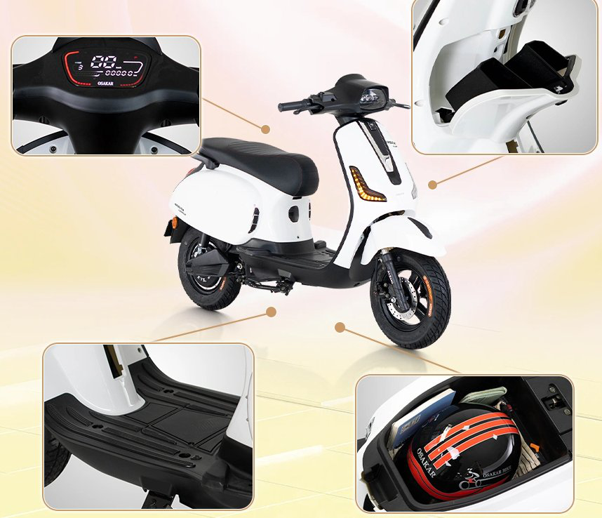 Gi&aacute; xe m&aacute;y điện OSAKAR Nispa Lumia chỉ 19 , 3 triệu đồng , di chuyển 80 km mỗi lần sạc - Ảnh 3.