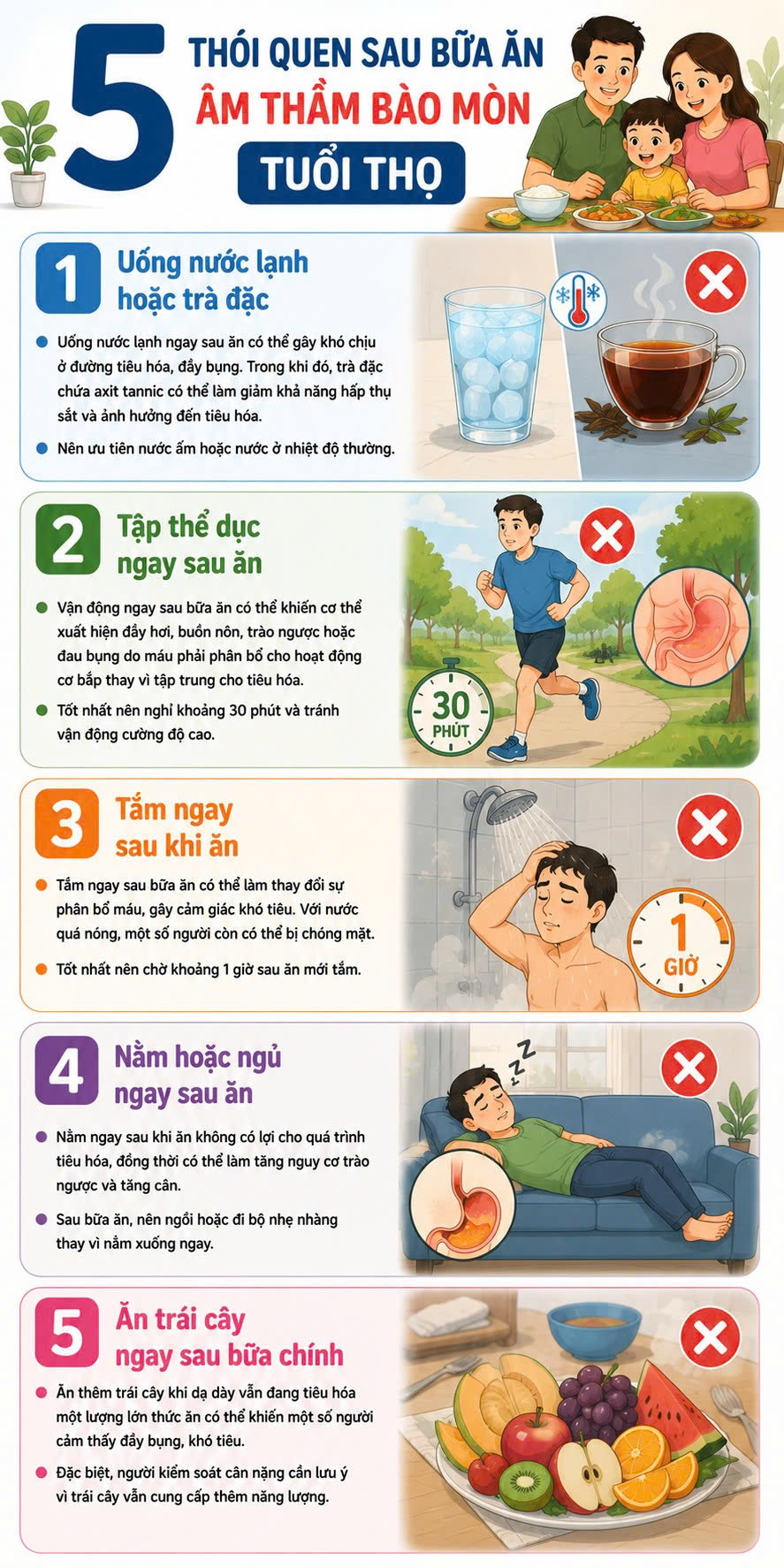 5 thói quen sau bữa ăn người tuổi thọ cao thường tránh - Ảnh 1.