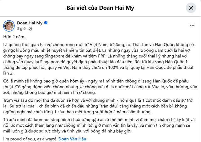 Do&atilde;n Hải My 25 tuổi: Hậu phương vững chắc của Đo&agrave;n Văn Hậu sau chấn thương - Ảnh 2.
