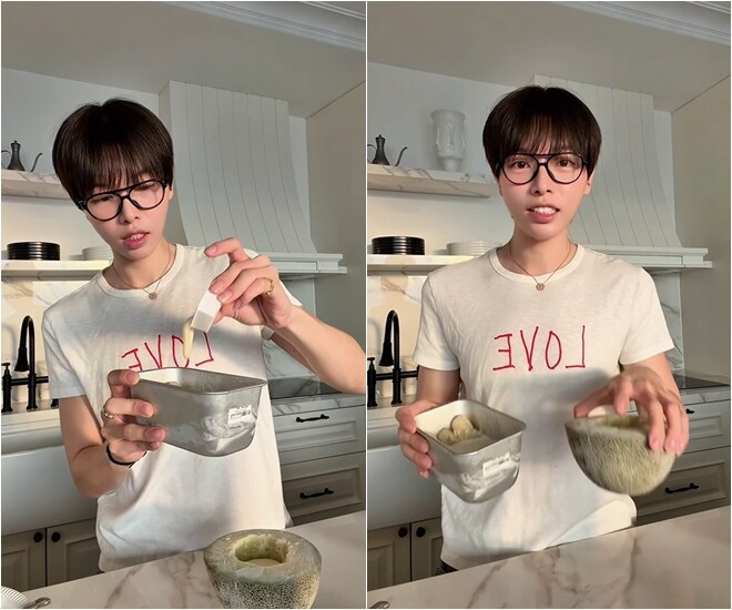 Ca sĩ Đức Phúc bắt trend, làm kem siêu tốc cực đơn giản, chỉ với một quả dưa - Ảnh 4.