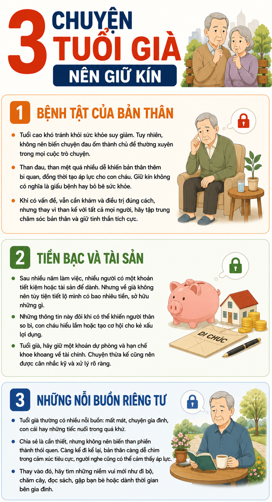 C&agrave;ng về gi&agrave; c&agrave;ng phải giấu kỹ 3 thứ, lộ ra dễ tự chuốc phiền - Ảnh 1.