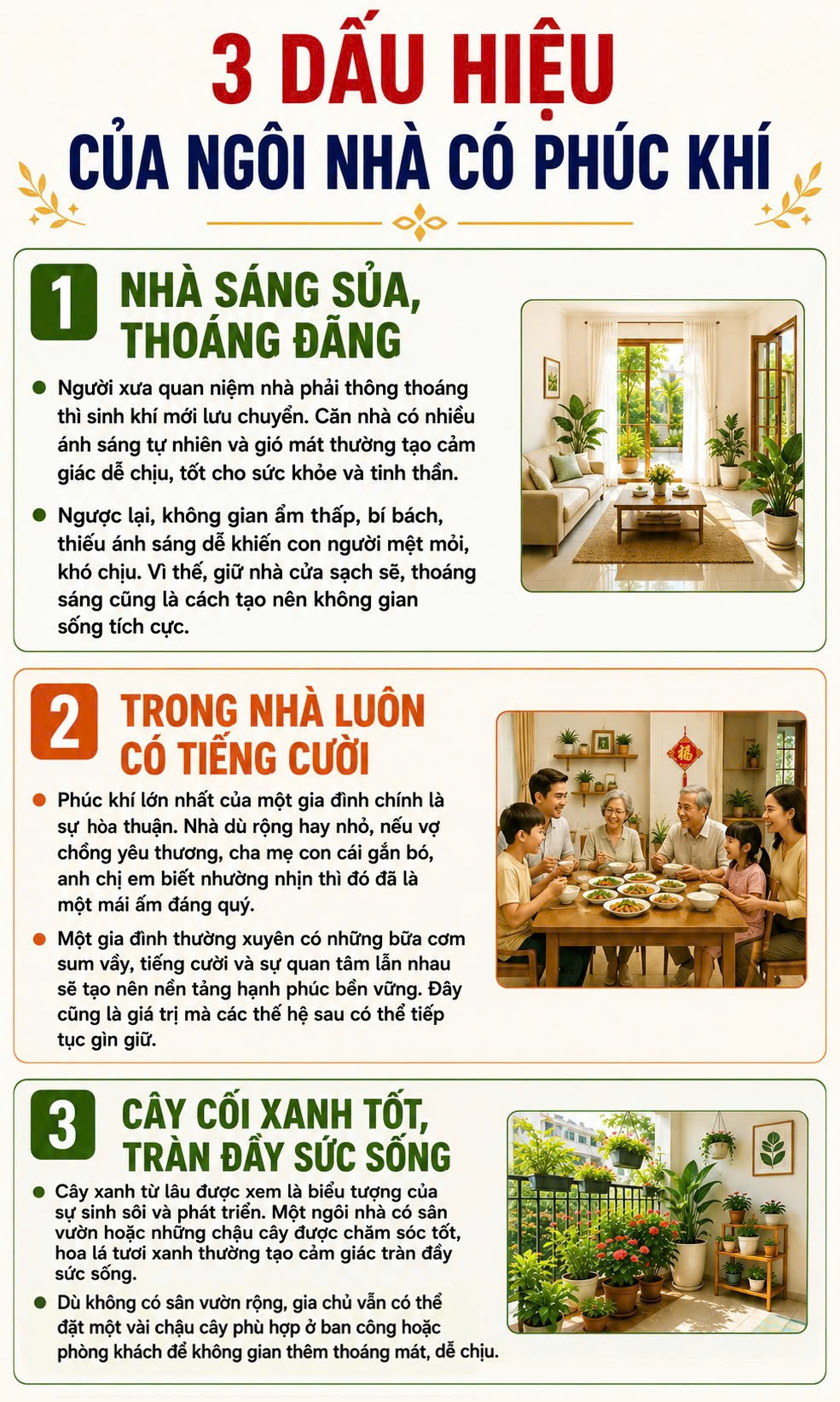 Nh&agrave; c&oacute; 3 dấu hiệu n&agrave;y được xem l&agrave; 'đất l&agrave;nh, gia đ&igrave;nh c&agrave;ng ở c&agrave;ng c&oacute; ph&uacute;c - Ảnh 1.