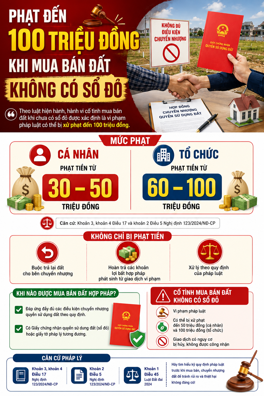 Mua bán đất không có sổ đỏ, người dân có thể bị phạt rất nặng - Ảnh 1.