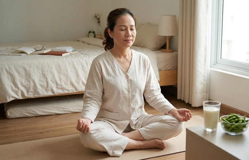 5 biện ph&aacute;p tự nhi&ecirc;n gi&uacute;p giảm cơn bốc hỏa ban đ&ecirc;m khi m&atilde;n kinh - Ảnh 1.