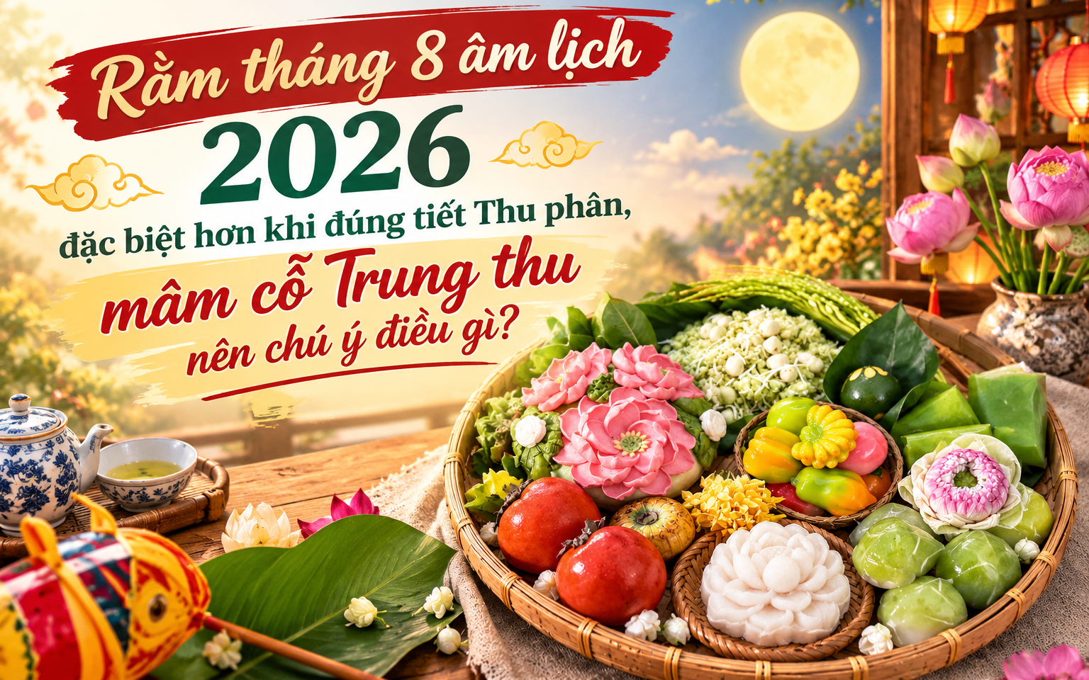 M&acirc;m cỗ Trung thu năm 2026 với 5 lọai quả mang &yacute; nghĩa tốt l&agrave;nh - Ảnh 1.