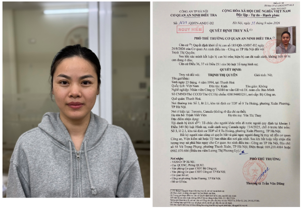 Công an Hà Nội thông báo truy nã đối tượng Trịnh Thị Quyên sinh năm 1994 - Ảnh 1.