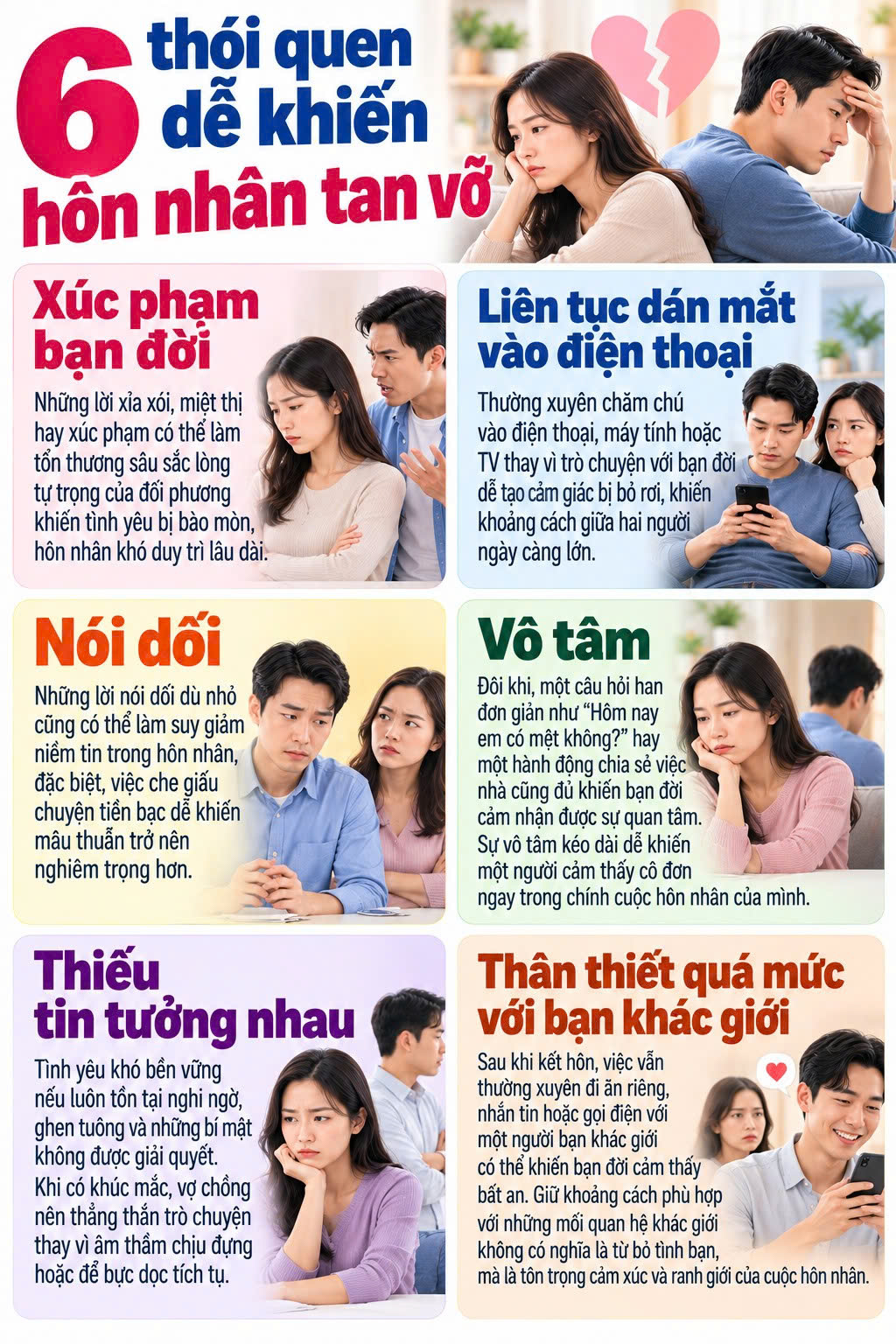 H&ocirc;n nh&acirc;n đổ vỡ kh&ocirc;ng chỉ v&igrave; ngoại t&igrave;nh: 6 th&oacute;i quen n&agrave;y mới đ&aacute;ng sợ - Ảnh 1.