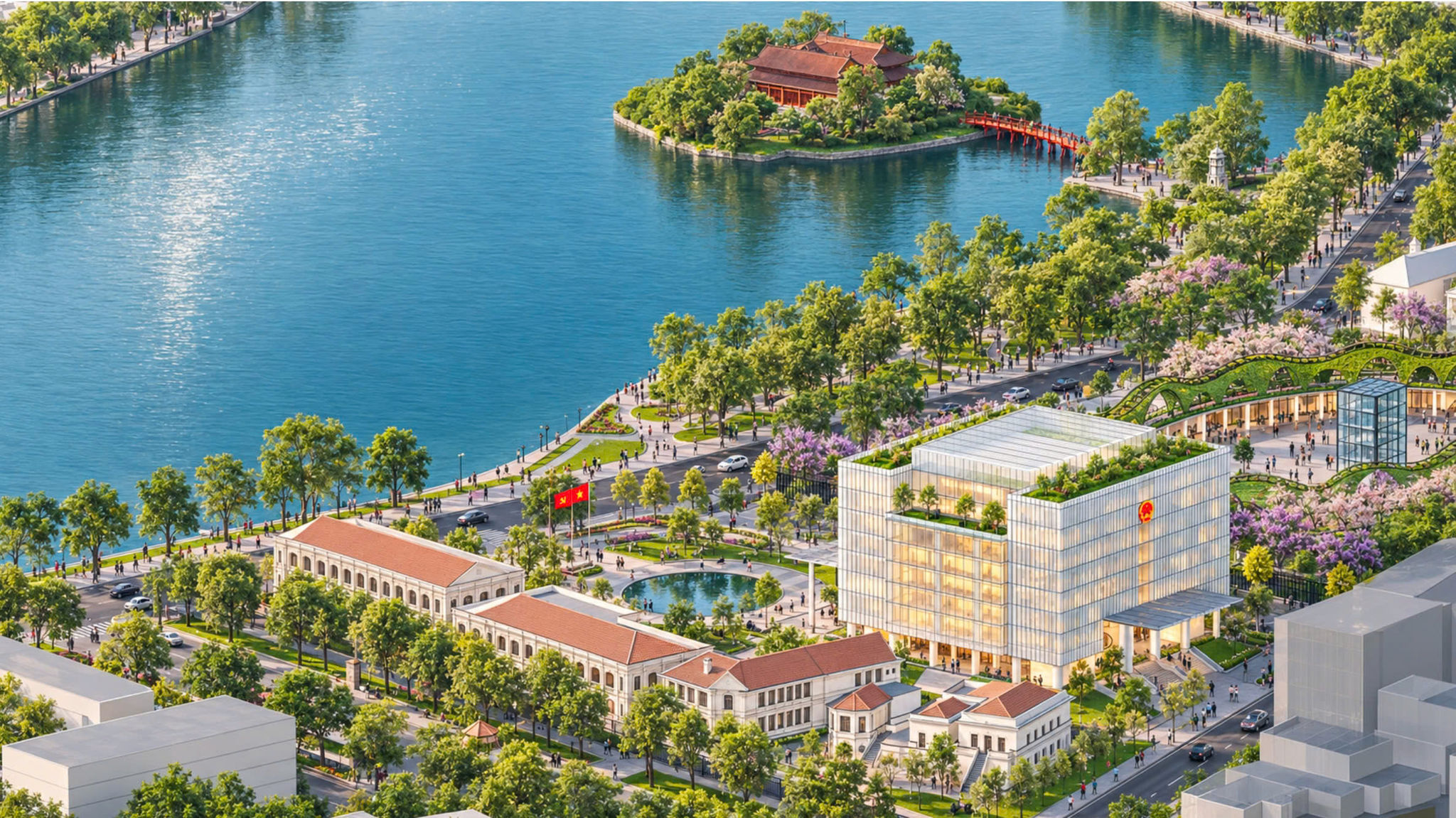 Chi tiết phối cảnh phương án Quy hoạch phân khu đô thị khu vực hồ Hoàn Kiếm và phụ cận đang được người dân đặt biệt quan tâm - Ảnh 2.