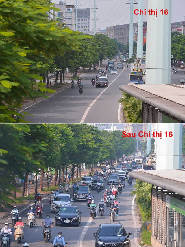 Hình ảnh đường phố Hà Nội cực kỳ khác biệt giữa thời điểm thực hiện Chỉ thị 16 và sau khi được nới lỏng - Ảnh 6.