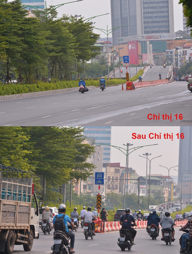 Hình ảnh đường phố Hà Nội cực kỳ khác biệt giữa thời điểm thực hiện Chỉ thị 16 và sau khi được nới lỏng - Ảnh 8.