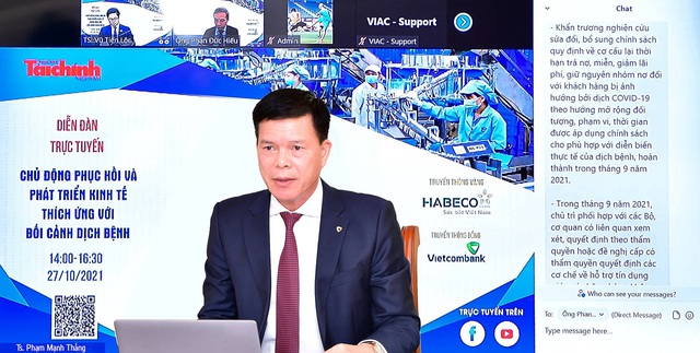 Vietcombank đồng hành cùng Diễn đàn &quot;Chủ động phục hồi và phát triển kinh tế, thích ứng với bối cảnh dịch bệnh&quot; - Ảnh 3.