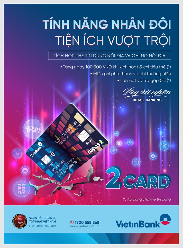 Tính năng nhân đôi, tiện ích vượt trội với thẻ nội địa VietinBank 2Card - Ảnh 1.