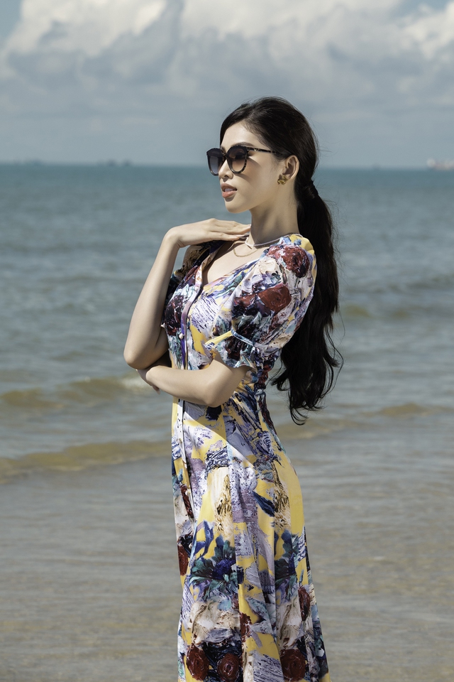 Mặc váy maxi hợp mùa như á hậu Ngọc Thảo - Ảnh 3.