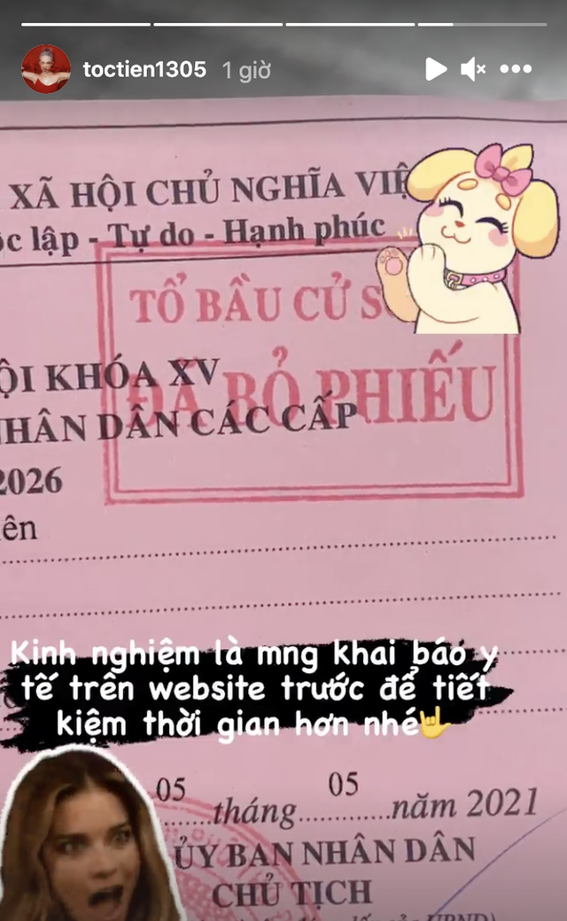 Sao Việt nô nức đi bầu cử: Tiểu Vy, Huyền My dậy sớm làm thanh niên gương mẫu, Khánh Vân từ Mỹ cũng hào hứng hưởng ứng - Ảnh 2.