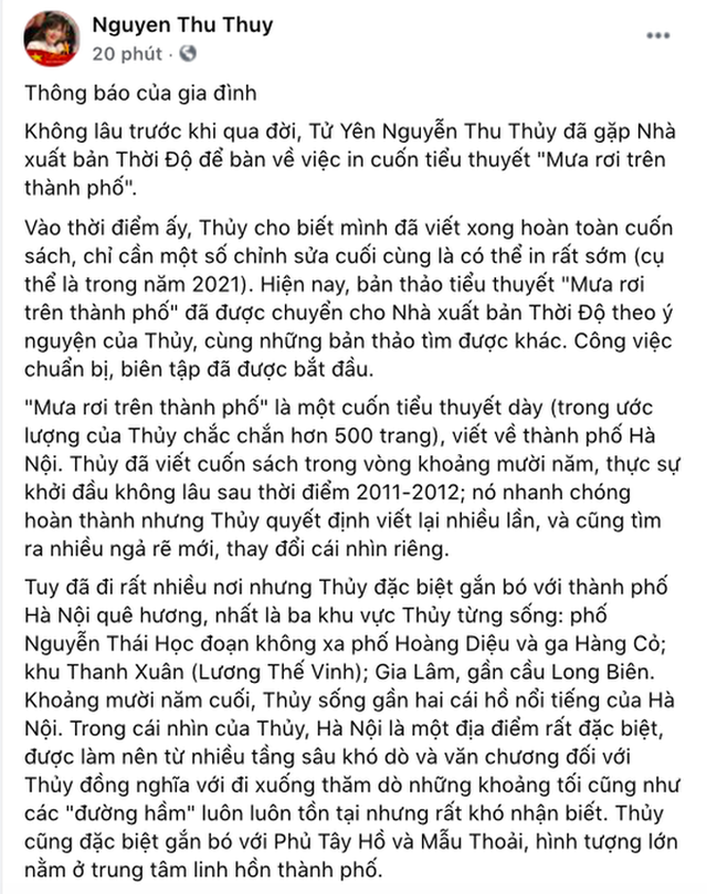  Gia đình tiết lộ di nguyện còn dang dở của Hoa hậu Thu Thủy  - Ảnh 2.