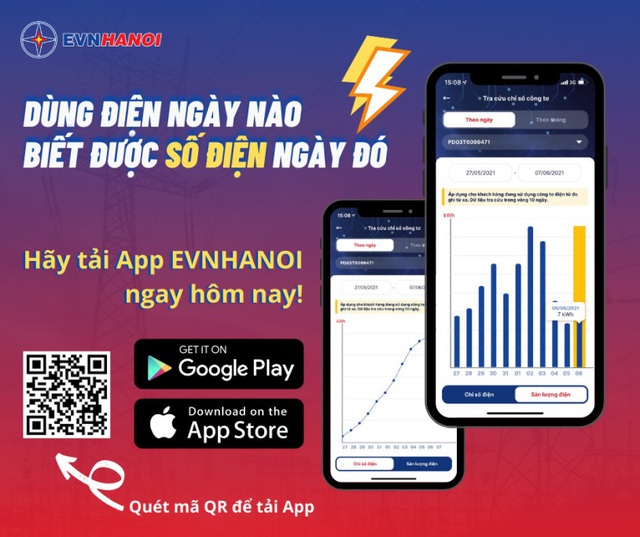 Chủ động theo dõi hóa đơn tiền điện trên App EVNHANOI - Ảnh 1.