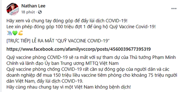 Hồng Đăng - Hồng Diễm và nhiều sao Việt tích cực ủng hộ Quỹ Vaccine COVID-19, kêu gọi chung tay chống dịch  - Ảnh 6.